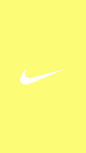 白色Nike swoosh標誌在黃色背景上 — 黃色美學 壁紙
