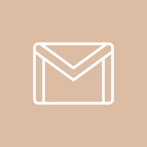 米色背景上的白色線條信封圖標