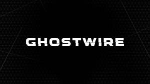 帶有幾何背景的 Ghostwire 遊戲標題標誌