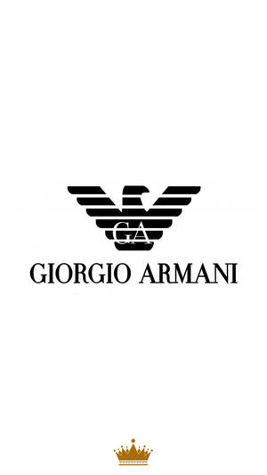 Giorgio Armani 標誌，帶有鷹和皇冠，位於白色背景上