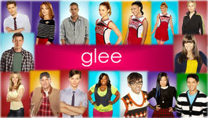Glee 電視節目演員的彩色工作室肖像