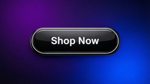 一個黑色光澤按鈕，帶有白色文字「Shop Now」，背景為紫色到藍色漸變。