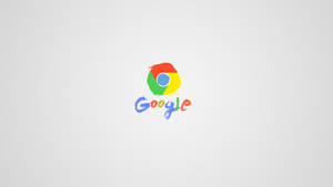 Google Chrome 標誌在淺灰色背景上帶有彩色筆觸效果。 — Cia標誌 壁紙