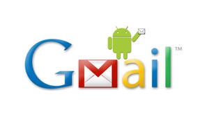 Google Gmail 標誌，Android 吉祥物手持信封。 — 安卓 壁紙