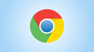 Google Chrome 瀏覽器標誌在淺藍色漸變背景上
