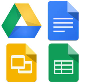 扁平設計的 Google Drive Docs Sheets Slides 應用程式圖示