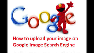 Elmo 在 Google 標誌旁邊，附有關於上傳圖片的文字。