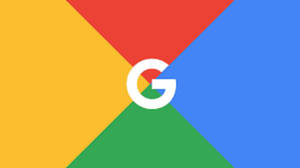彩色幾何背景上的 Google 標誌