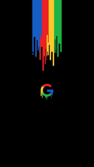 彩虹油漆滴落在黑色背景上，帶有滴落的Google標誌。