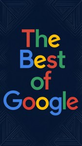 在深藍色幾何背景上顯示「The Best of Google」的Google標誌文字。