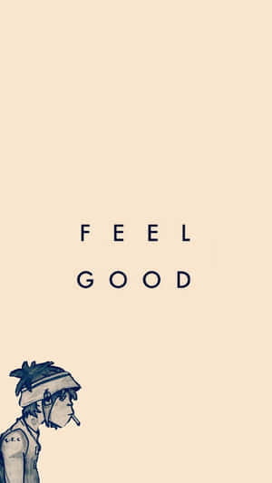 戴帽子的人吸煙，帶有 'FEEL GOOD' 文字。