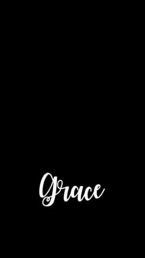 黑色背景上以白色草書顯示的「grace」一詞。 — 瀑布 壁紙