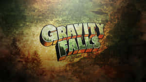 帶有森林景色和復古 3D 風格的 Gravity Falls 標誌