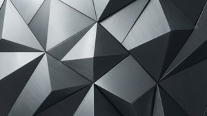 金屬質感幾何三角形圖案，銀色和灰色調