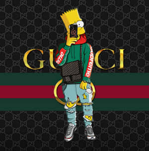 巴特·辛普森穿著Gucci Supreme街頭服飾自拍。 — Galaxy Z Flip7 FE 壁紙