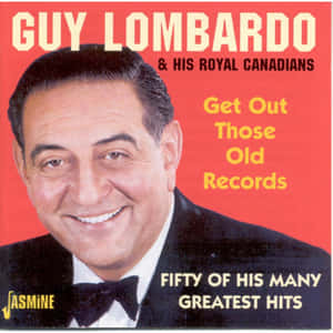 Guy Lombardo 微笑穿著燕尾服的復古專輯封面，帶有鮮明的紅色和黃色文字。