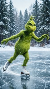 鬼靈精在雪地森林中溜冰
