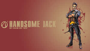 電子遊戲角色 Handsome Jack 交叉雙臂，背景有血跡效果。 — 無主之地2 壁紙