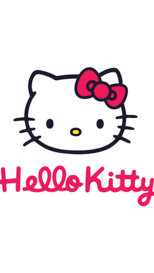 Hello Kitty 角色，帶有紅色蝴蝶結和粉紅色標誌，背景為白色。 — Hello kitty 美學 GIF 壁紙