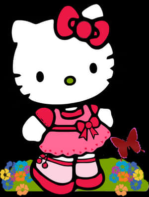 Hello Kitty穿紅裙蝴蝶造型