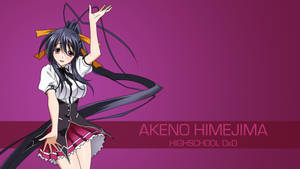 來自《高校DxD》的動漫角色姬島朱乃，身穿校服，背景為紫色。