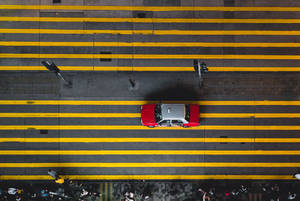 香港街頭紅的空中視角壁紙