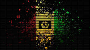 加納國旗上的 HP 標誌，帶有油漆潑濺和黑色網格背景。