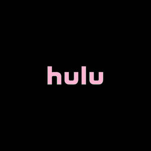粉紅色 Hulu 標誌帶綠色故障效果，黑色背景 — 省電 壁紙