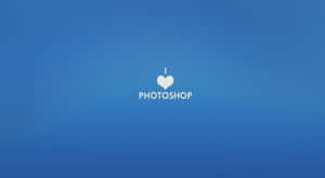 像素心形和 Photoshop 文字在藍色漸變背景上 — 凌志標誌 GIF 壁紙