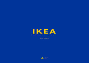 藍色背景上的 IKEA 品牌風格指南標誌