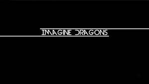白色文字imagine dragons被兩條水平線框在黑色背景上。 — 極簡美學 壁紙