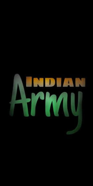在黑色背景上以綠色和金色發光的Indian Army標誌 — Pixel 3 壁紙