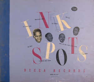 1940 年代 Decca Records 為 The Ink Spots 推出的復古專輯封面，帶有風格化文字和四個微笑面孔。