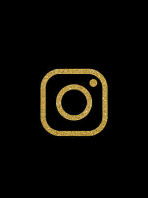 黑色背景上閃閃發光的金色Instagram標誌