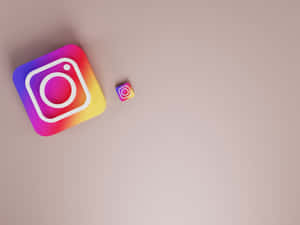 兩個 Instagram 應用程式圖標，一個大一個小，在米色表面上