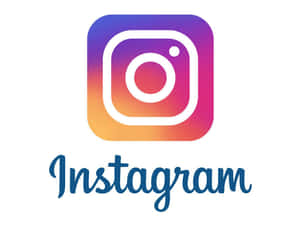 Instagram 標誌，帶有漸變正方形和藍色草書文字。