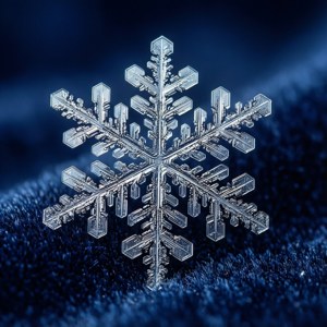 在藍色紋理表面上的詳細雪花