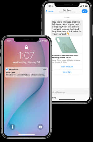 iPhone 12 展示通知與在線購物聊天