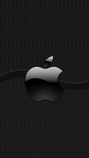 六角網格背景上的黑色Apple標誌