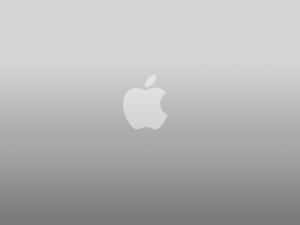 Apple標誌在柔和灰色漸變背景上