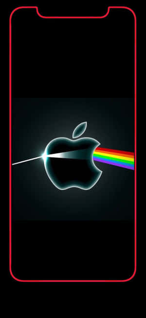 智能手機屏幕上帶有彩虹棱鏡效果的Apple標誌。