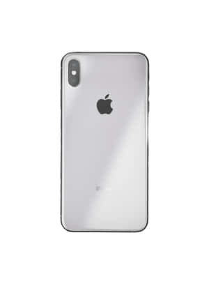 銀色iPhone X背面，帶有Apple標誌和雙鏡頭