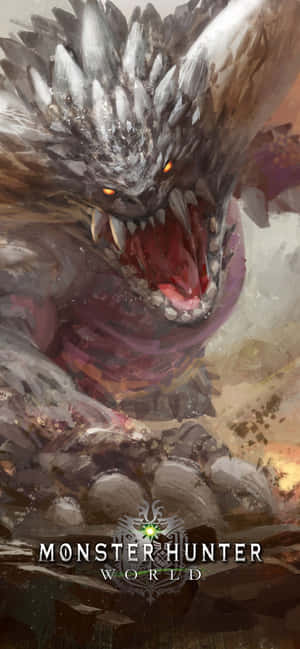 《魔物獵人 世界》遊戲藝術中，擁有發光眼睛和鋒利牙齒的兇猛怪物。