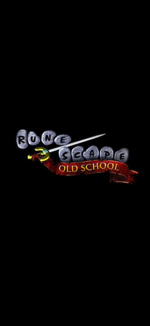RuneScape Old School 標誌，劍穿過石頭字母，黑色背景 — Moto G77 壁紙