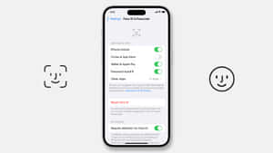 iPhone 顯示 Face ID 設定，附有安全功能的切換開關。 — 螢幕保護 壁紙