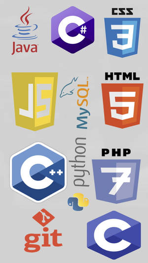 程式設計及網頁開發標誌合集，包括 Java、Python、HTML、CSS 及 Git。