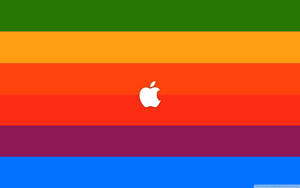 彩虹條紋背景上的Apple標誌