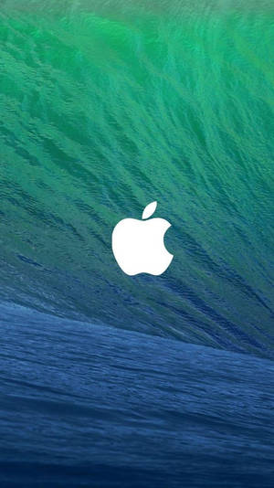 白色Apple標誌在破碎的海浪背景上。