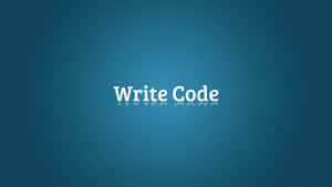 漸變藍色背景，帶有白色文字 'Write Code' 及下方的反射。