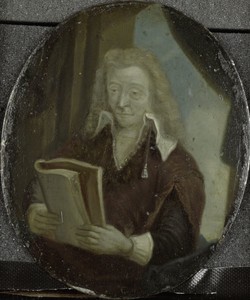 Arnoud van Halen創作嘅Jan Six肖像，詩人及阿姆斯特丹市長，製作於1700至1732年，使用錫板、油畫（油漆）同灰階技法。下載呢件藝術